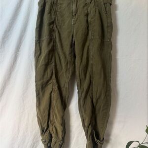 Anthropologie Olive Green Cargo Jogger Pants